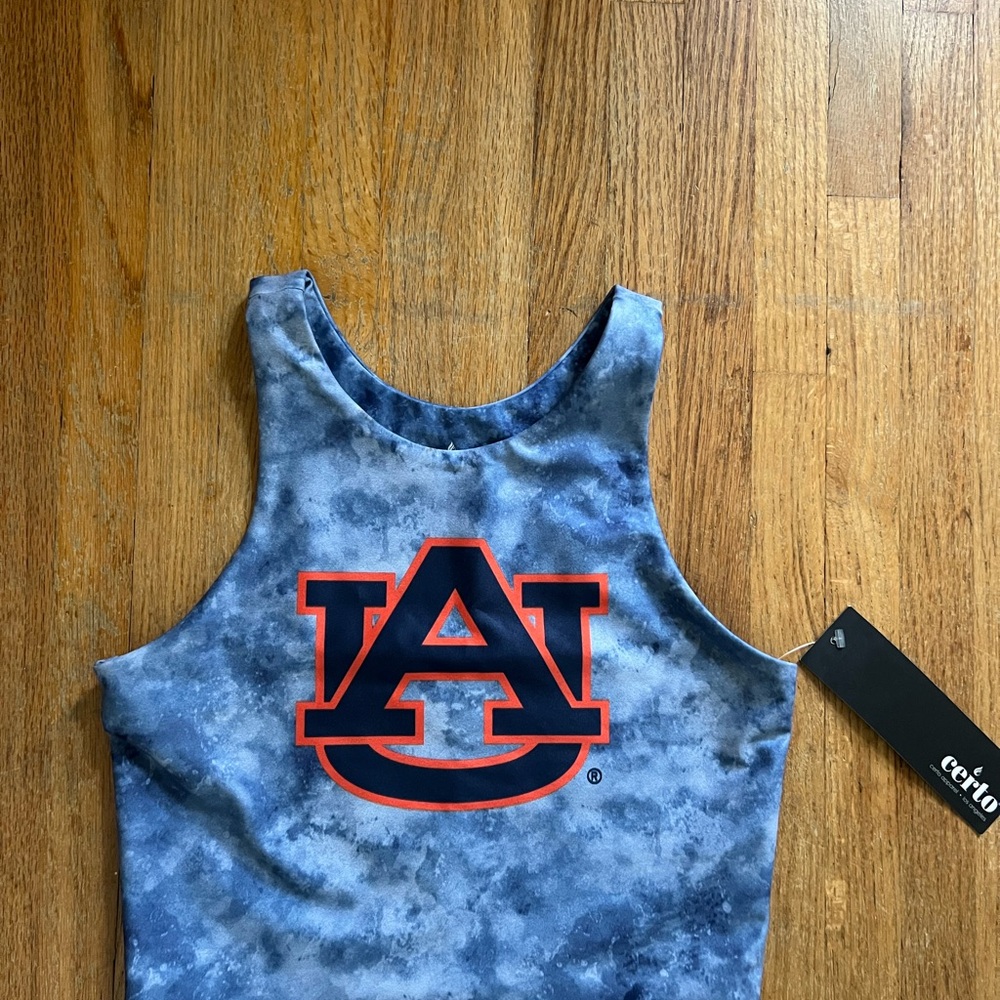 Auburn University Yoga Sports bra top Blue Tie-Dye Tank Top